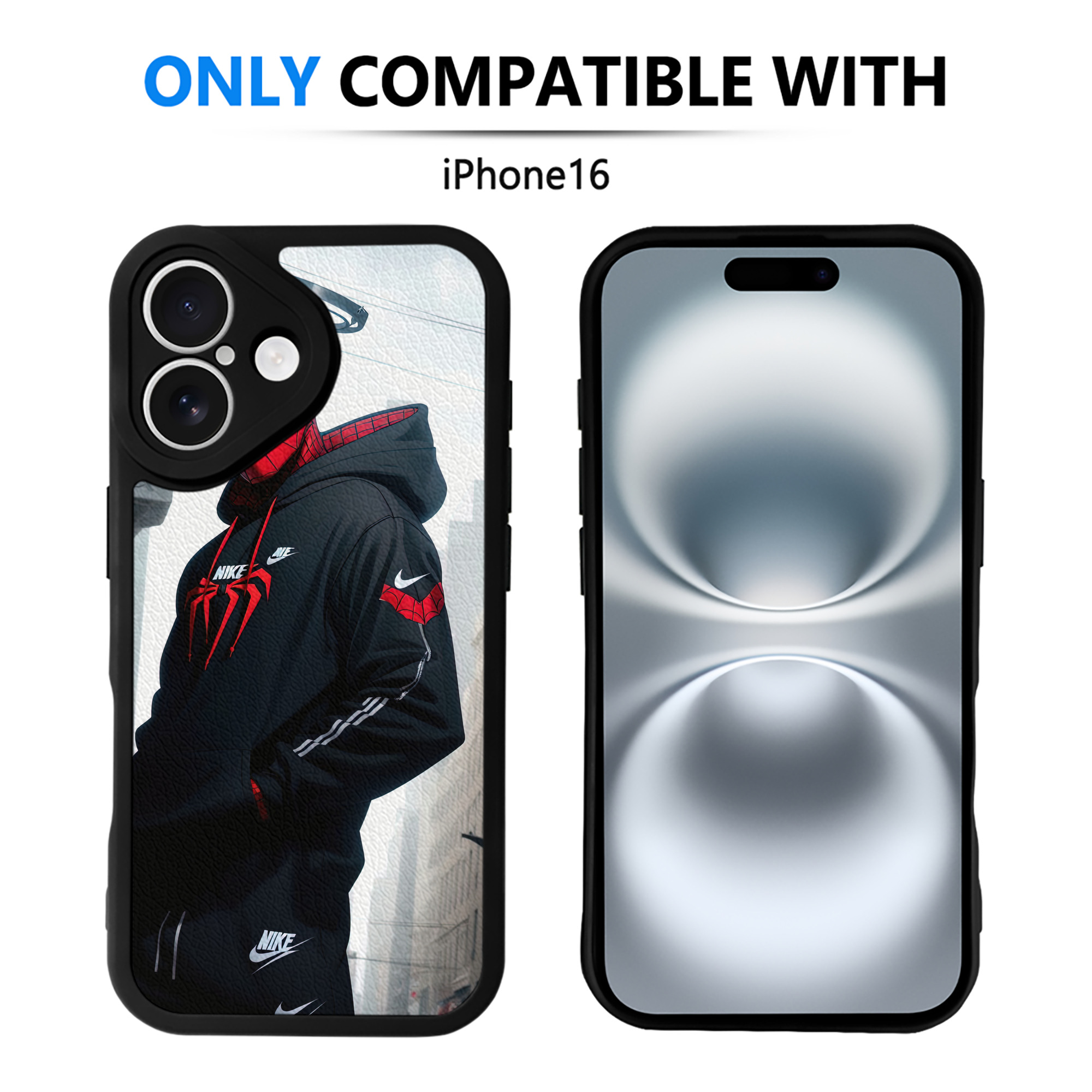 （画像用） Spider Man スパイダーマン 【iPhone 16シリーズ対応】シリコンスマホケース（レザー調） 材質：シリコン